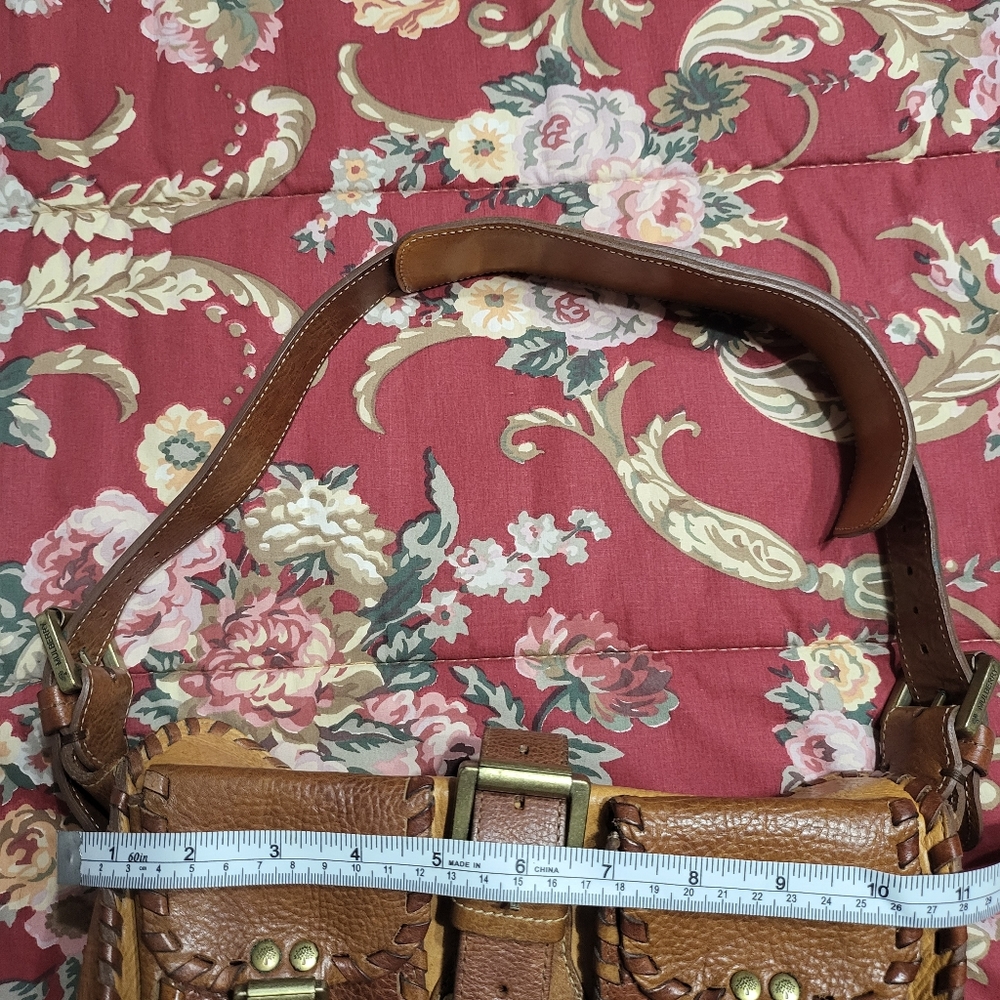 Mulberry Brown and Tan Leather Whipstitch Satchel - Picture 4 of 7